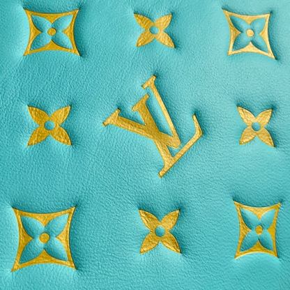 M57793 Pochette Coussin PM Monogram 26cm light blue yellow cowhide-leather