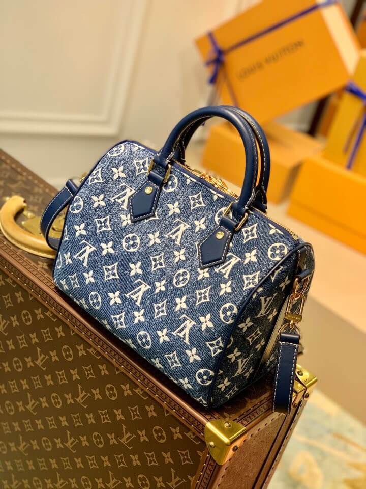 M59609 Blue jeans Speedy Bandoulière 25 Monogram