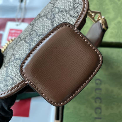 gg Horsebit 1955 Strap Wallet Brown For Women, Women&#8217;s Bags 4.7in/12cm gg ‎699760 HUHHG 8565