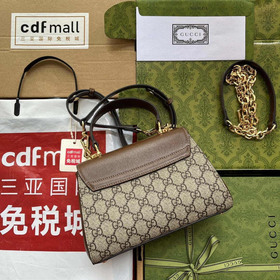 gg Ophidia gg Horsebit 1955 Mini Bag Light Brown And Beige For Women, Women&#8217;s Bags 8.6in/22cm gg 703848 9AAAJ 8563