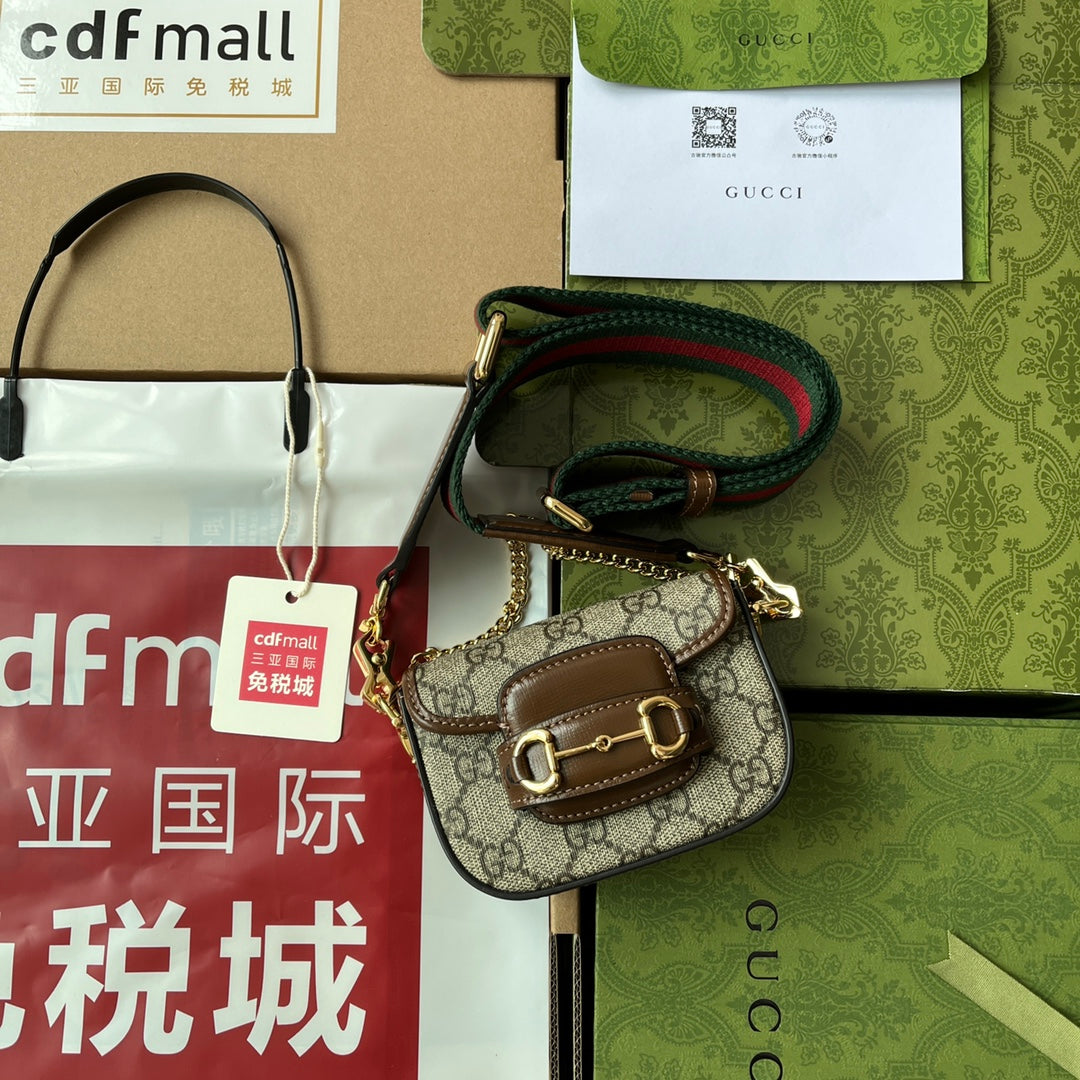 gg Horsebit 1955 Strap Wallet Brown For Women, Women&#8217;s Bags 4.7in/12cm gg ‎699760 HUHHG 8565