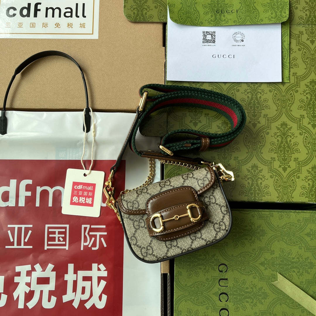 gg Horsebit 1955 Strap Wallet Brown For Women, Women&#8217;s Bags 4.7in/12cm gg ‎699760 HUHHG 8565