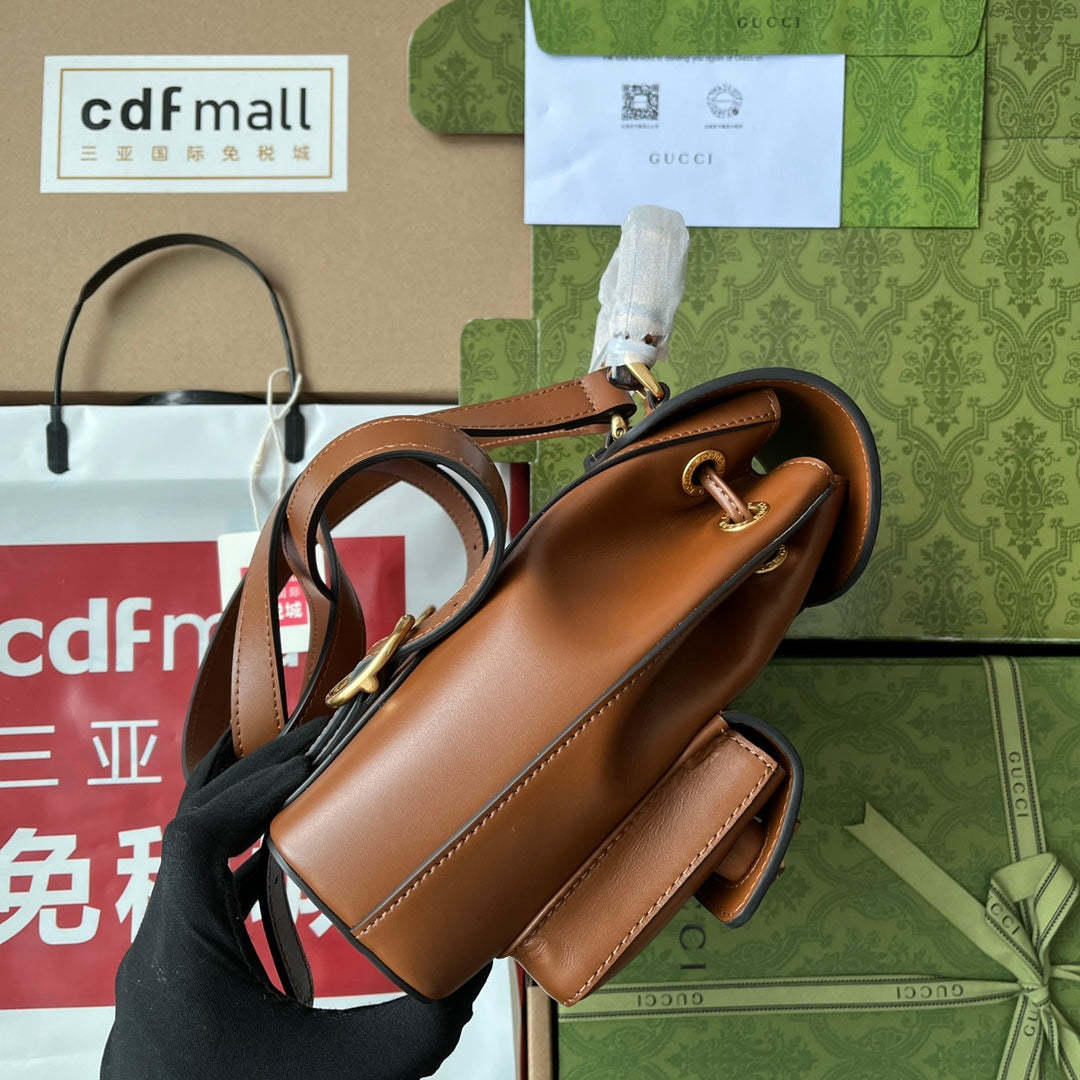 gg Bamboo Small Backpack Brown For Women, Women’s Bags 8.6in/22cm gg ‎‎702101 UZY0T 2535