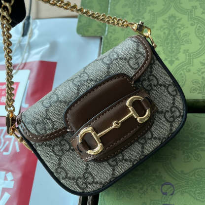 gg Horsebit 1955 Strap Wallet Brown For Women, Women&#8217;s Bags 4.7in/12cm gg ‎699760 HUHHG 8565