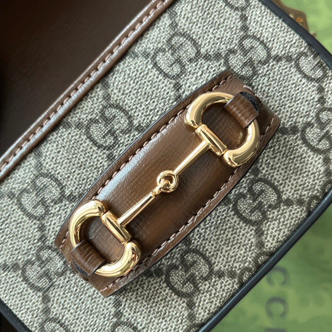 gg Horsebit 1955 Strap Wallet Brown For Women, Women&#8217;s Bags 4.7in/12cm gg ‎699760 HUHHG 8565