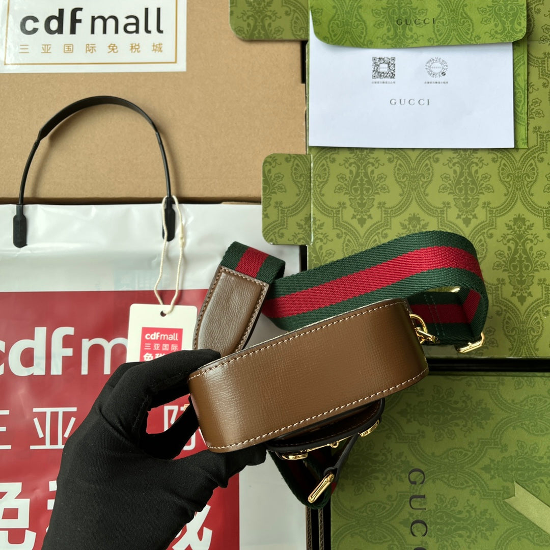 gg Horsebit 1955 Strap Wallet Brown For Women, Women&#8217;s Bags 4.7in/12cm gg ‎699760 HUHHG 8565