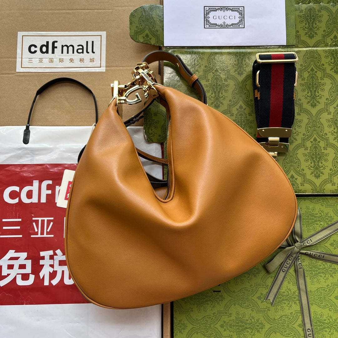 gg Atache Large Shoulder Bag Brown For Women, Women’s Bags 13.8in/35cm gg‎ 702823 UXWBG 3162