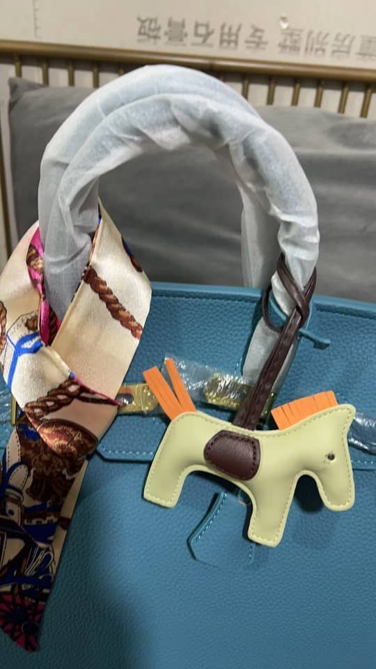 Hermes Birkin Togo Blue Jean Bags 