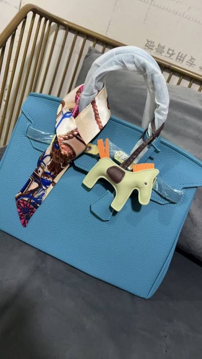 Hermes Birkin Togo Blue Jean Bags 