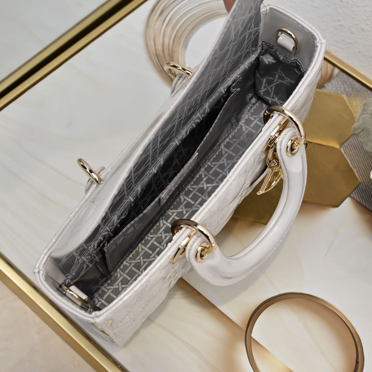 Dior Small Lady D-Joy Bag Latte