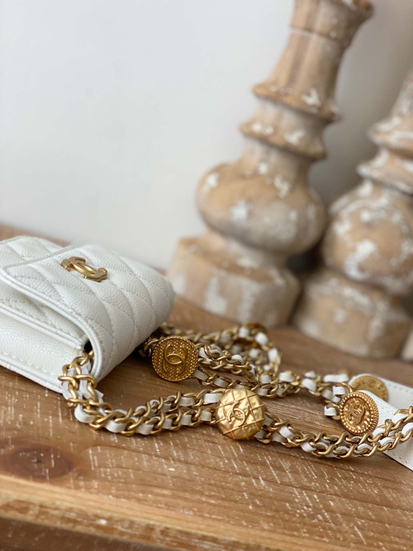 Chanel Clutch With Chain White For Women, Women’s Bags 4.8in/12.3cm
