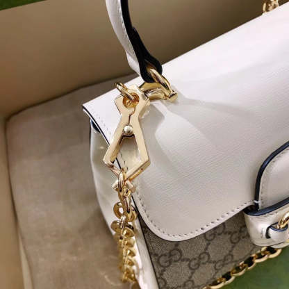 gg Horsebit 1955 Mini Bag White For Women, Women&#8217;s Bags 8.7in/22cm gg ‎703848 92TCK 9761