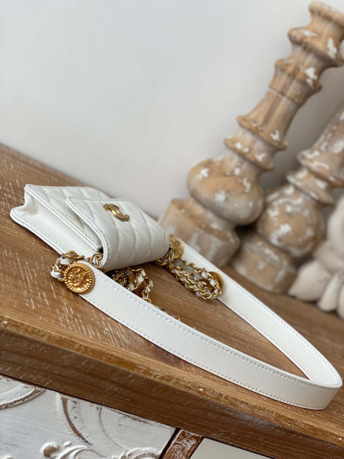 Chanel Clutch With Chain White For Women, Women’s Bags 4.8in/12.3cm