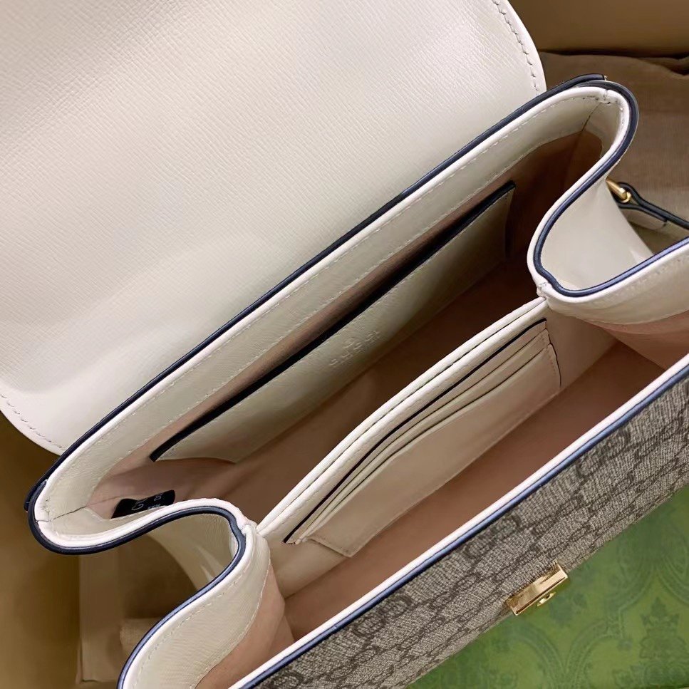 gg Horsebit 1955 Mini Bag White For Women, Women&#8217;s Bags 8.7in/22cm gg ‎703848 92TCK 9761