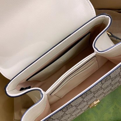 gg Horsebit 1955 Mini Bag White For Women, Women&#8217;s Bags 8.7in/22cm gg ‎703848 92TCK 9761