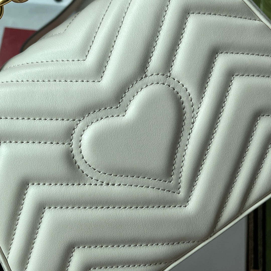 gg Marmont Mini Top Handle Bag White For Women, Women’s Bags 8.3in/21cm gg ‎547260 DTDIT 9022