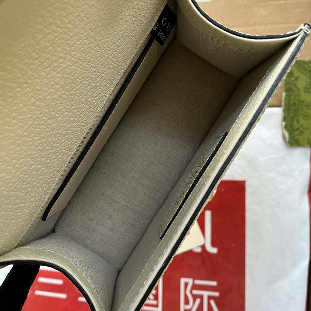 gg Ophidia gg Mini Shoulder Bag White For Women, Women’s Bags 6.9in/17.5cm gg ‎696180 UULAK 9956