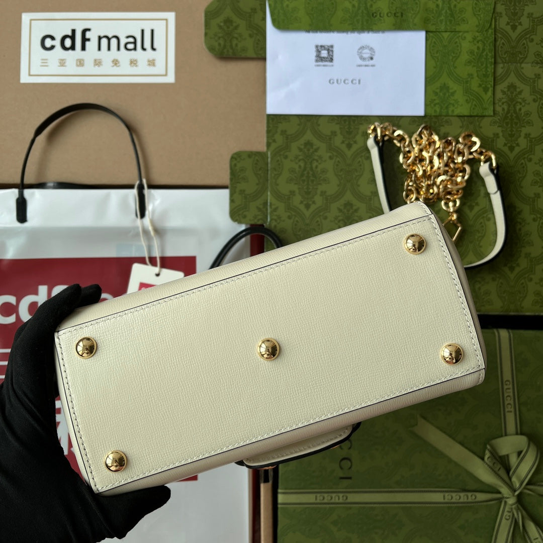 gg Ophidia gg Horsebit 1955 Mini Bag White For Women, Women’s Bags 8.6in/22cm gg