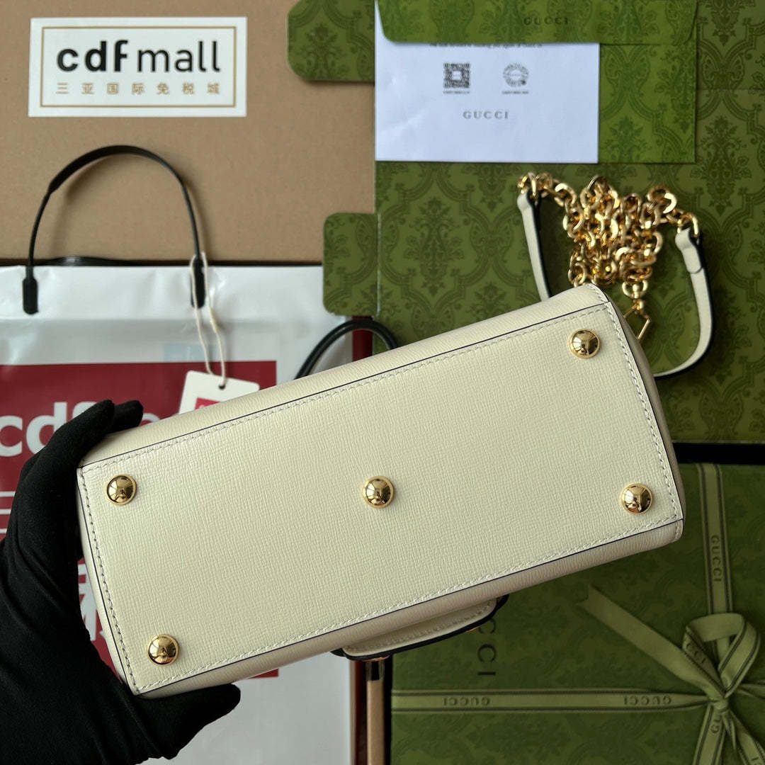 gg Ophidia gg Horsebit 1955 Mini Bag White For Women, Women’s Bags 8.6in/22cm gg