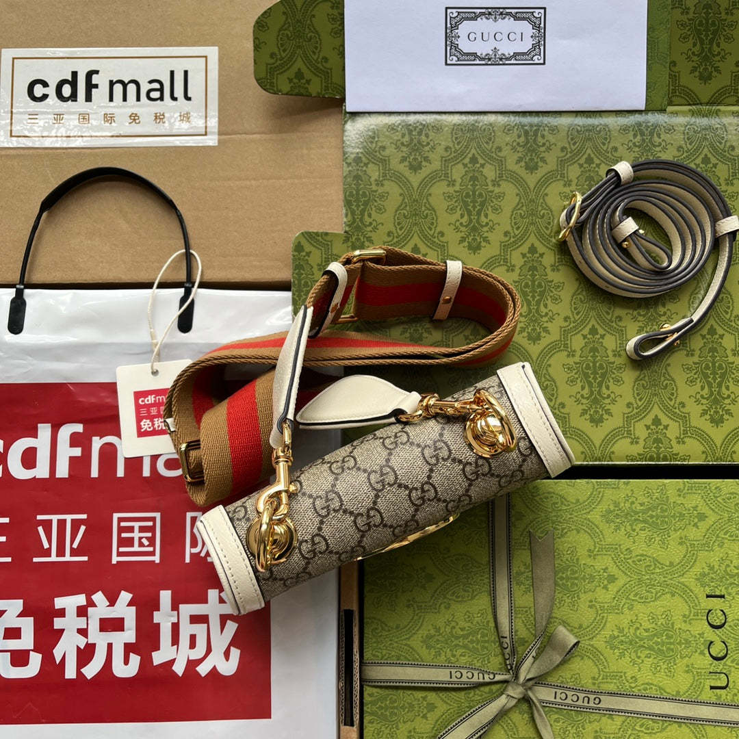 gg Blondie Mini Bag Brown And White For Women, Women’s Bags 8.7in/22cm gg