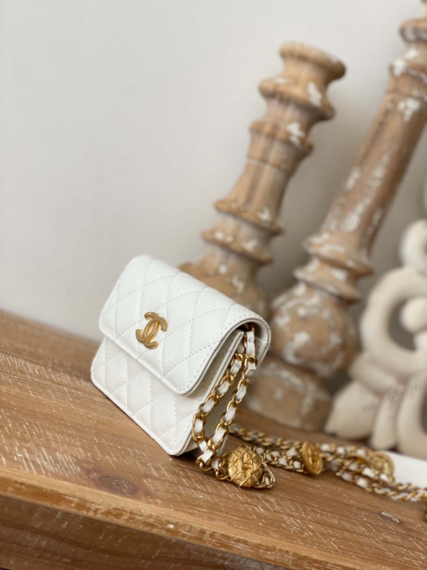 Chanel Clutch With Chain White For Women, Women’s Bags 4.8in/12.3cm
