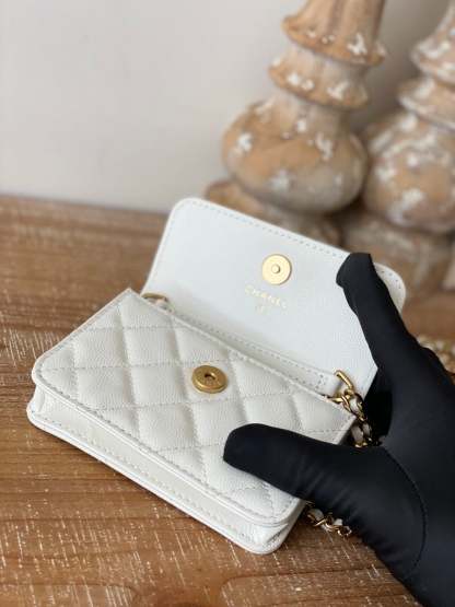 Chanel Clutch With Chain White For Women, Women’s Bags 4.8in/12.3cm