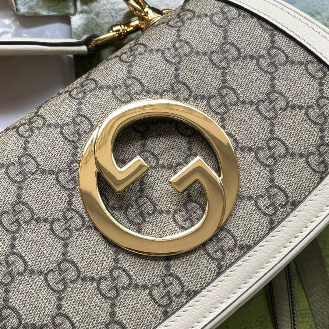 gg Blondie Mini Bag Brown And White For Women, Women&#8217;s Bags 8.7in/22cm gg