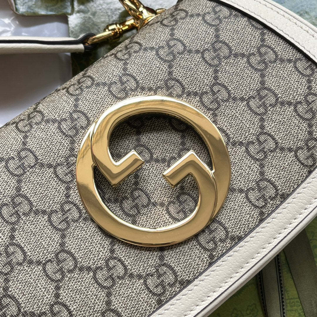gg Blondie Mini Bag Brown And White For Women, Women&#8217;s Bags 8.7in/22cm gg