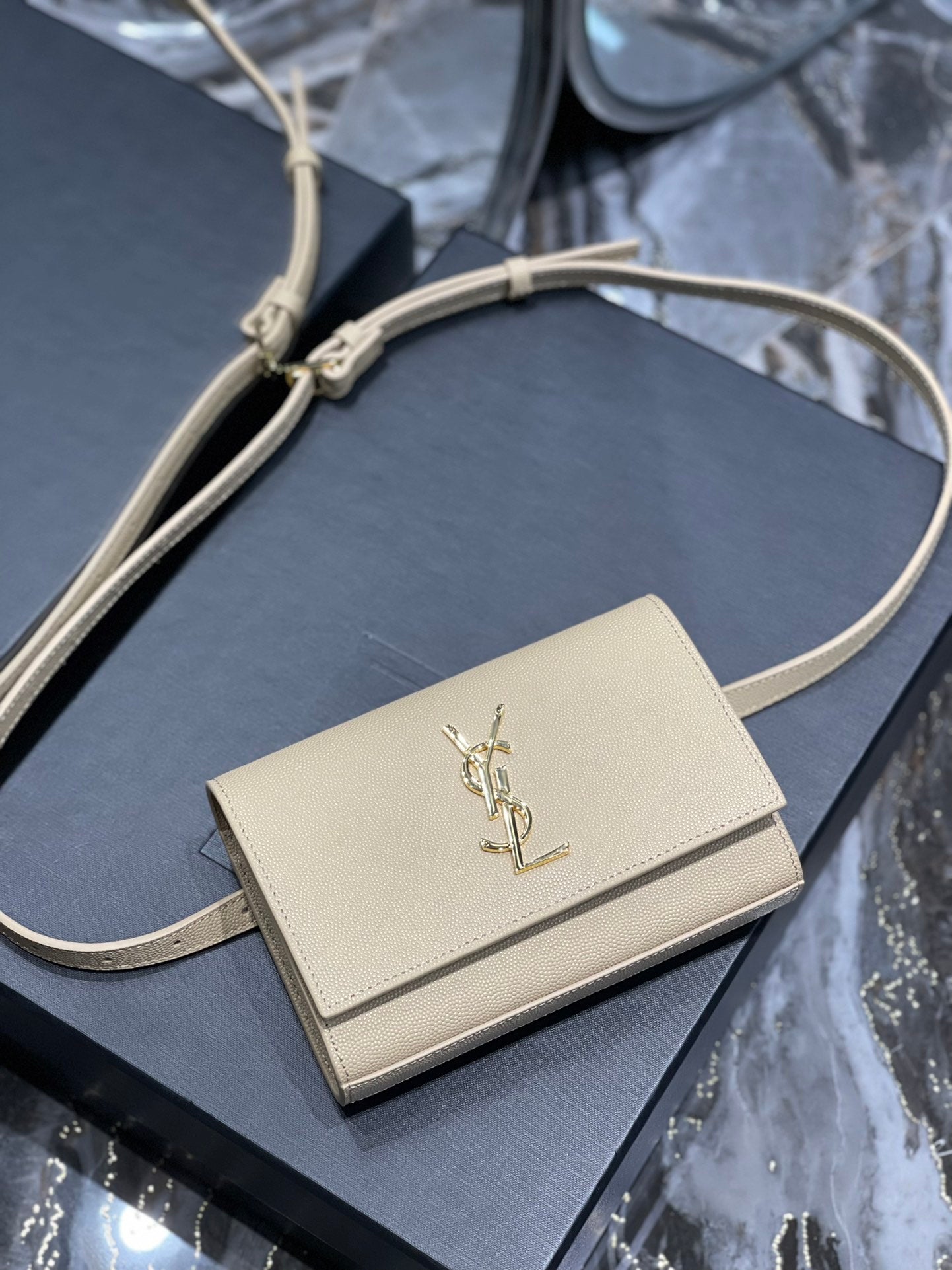 YSSL Kate Belt Bag Grey For Women, Women’s Bags 7in/18cm YSL