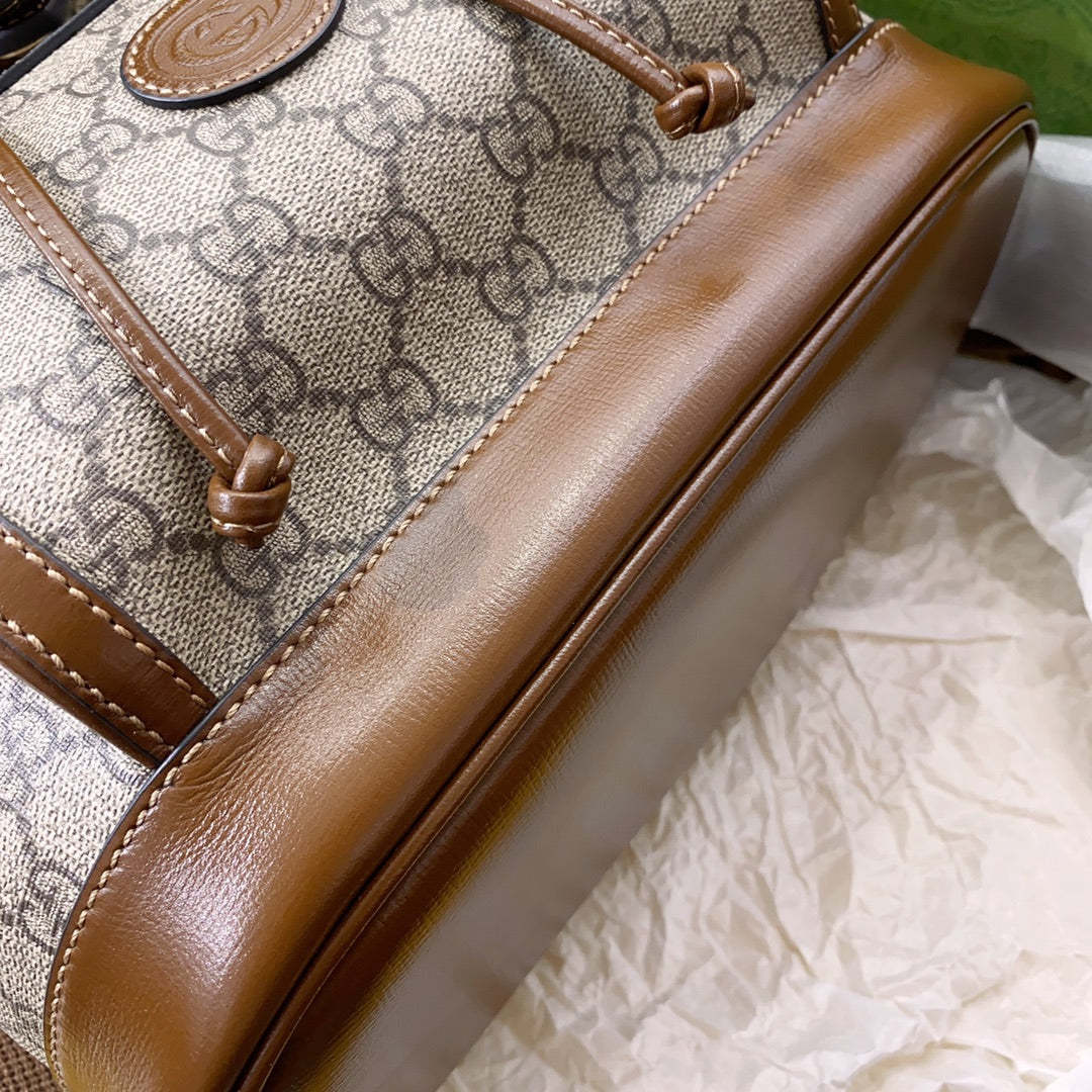 gg Backpack With Interlocking G Brown For Women, Women’s Bags 11.8in/30cm gg ‎