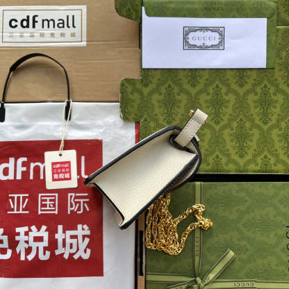 gg Ophidia gg Mini Shoulder Bag White For Women, Women’s Bags 6.9in/17.5cm gg ‎696180 UULAK 9956