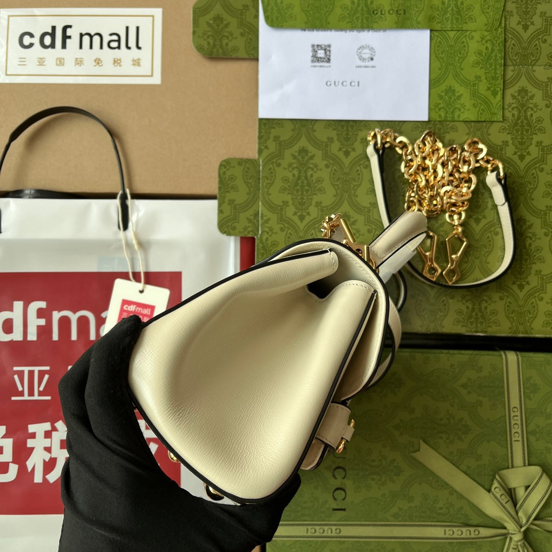 gg Ophidia gg Horsebit 1955 Mini Bag White For Women, Women’s Bags 8.6in/22cm gg