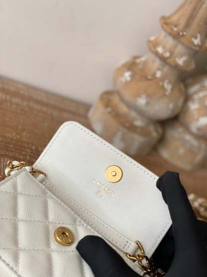 Chanel Clutch With Chain White For Women, Women’s Bags 4.8in/12.3cm
