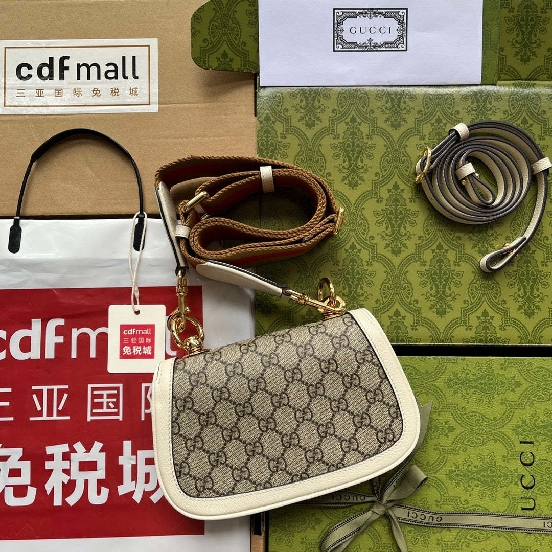 gg Blondie Mini Bag Brown And White For Women, Women’s Bags 8.7in/22cm gg