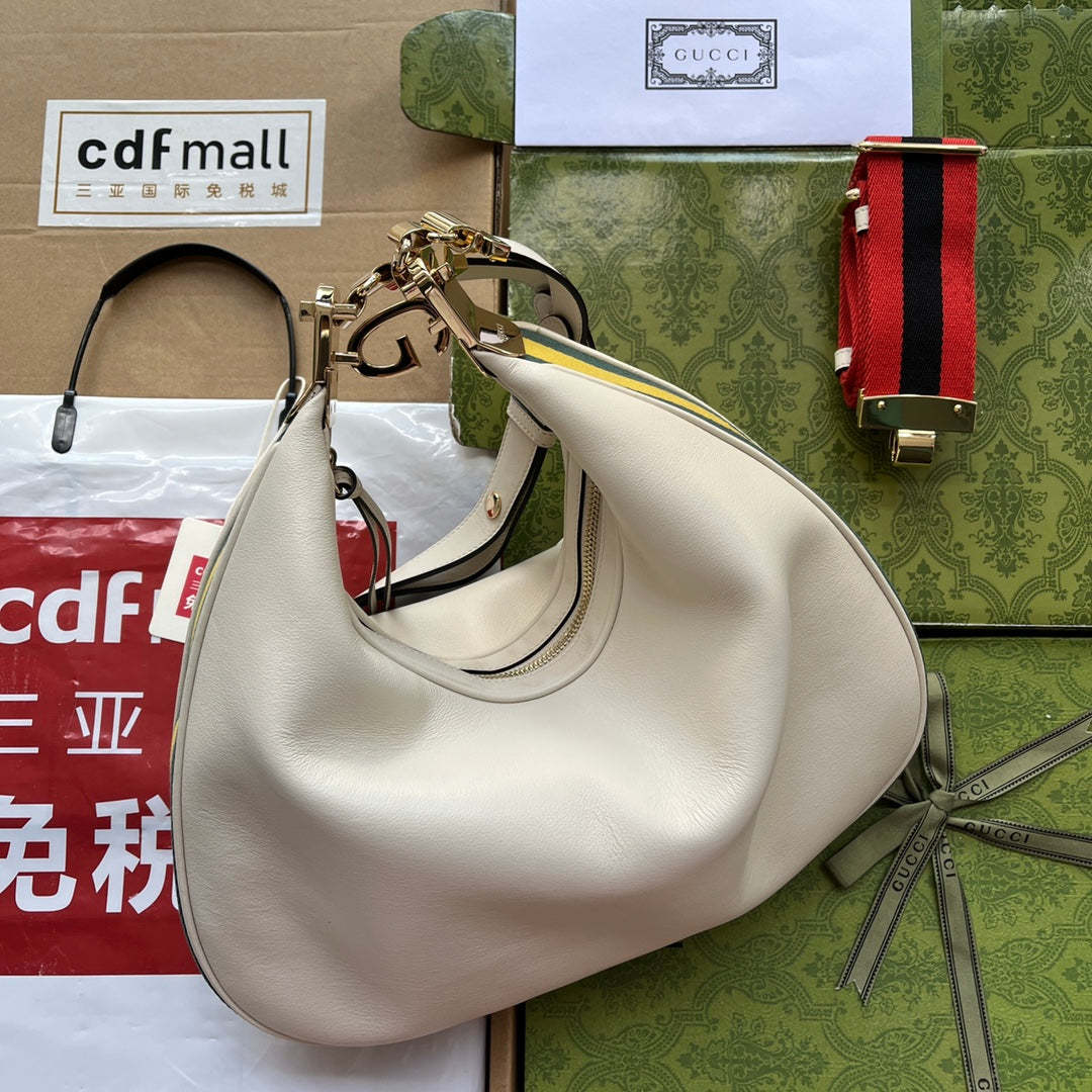 gg Atache Large Shoulder Bag White For Women, Women’s Bags 13.8in/35cm gg‎ ‎‎702823 UXWBG 9109