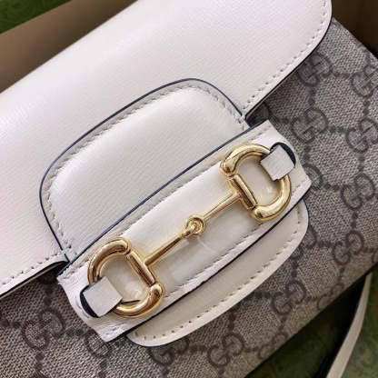 gg Horsebit 1955 Mini Bag White For Women, Women&#8217;s Bags 8.7in/22cm gg ‎703848 92TCK 9761