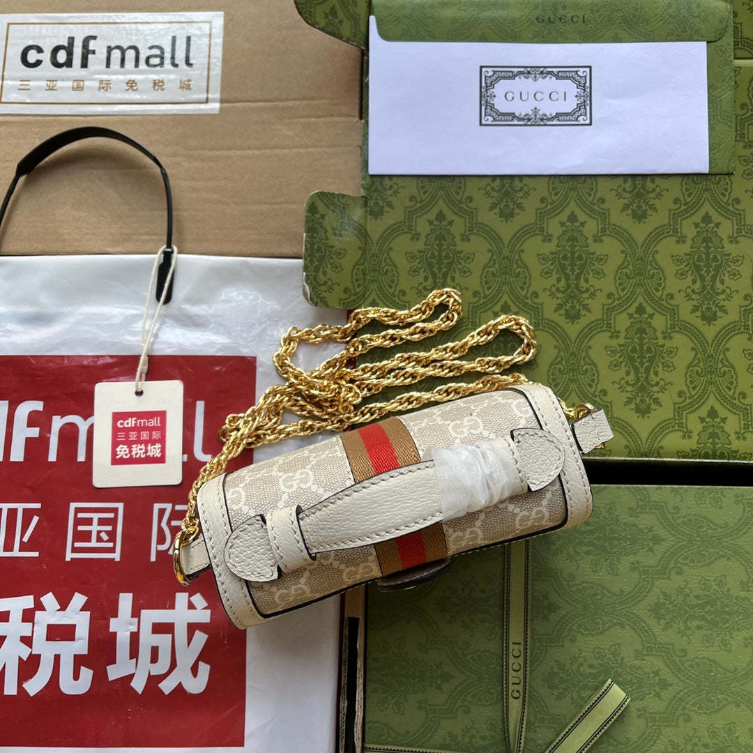 gg Ophidia gg Mini Shoulder Bag White For Women, Women’s Bags 6.9in/17.5cm gg ‎696180 UULAK 9956