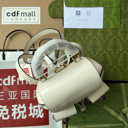gg Bamboo Small Backpack White For Women, Women’s Bags 8.6in/22cm gg ‎‎702101 UZY0T 9022