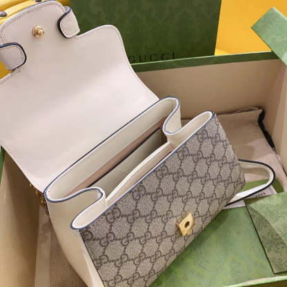 gg Horsebit 1955 Mini Bag White For Women, Women&#8217;s Bags 8.7in/22cm gg ‎703848 92TCK 9761