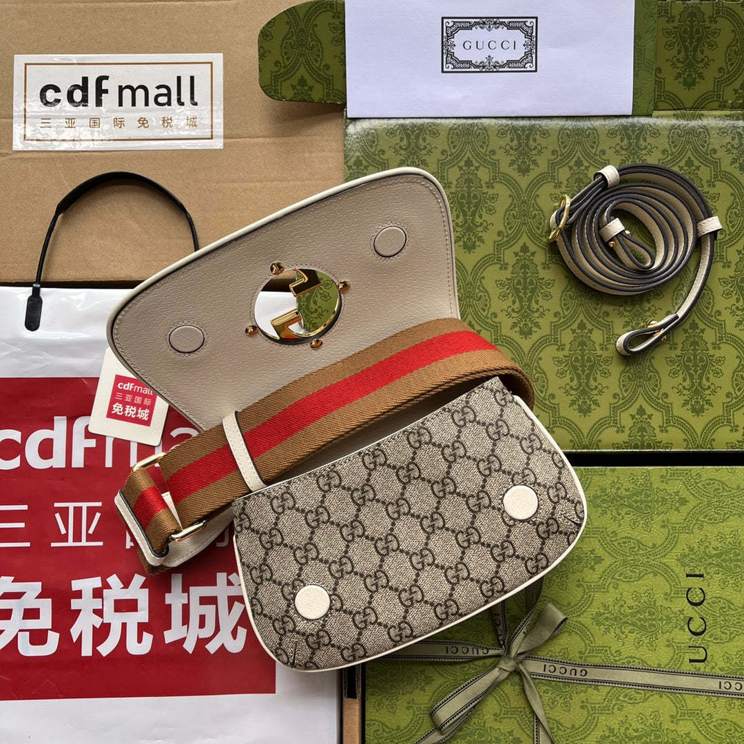 gg Blondie Mini Bag Brown And White For Women, Women’s Bags 8.7in/22cm gg