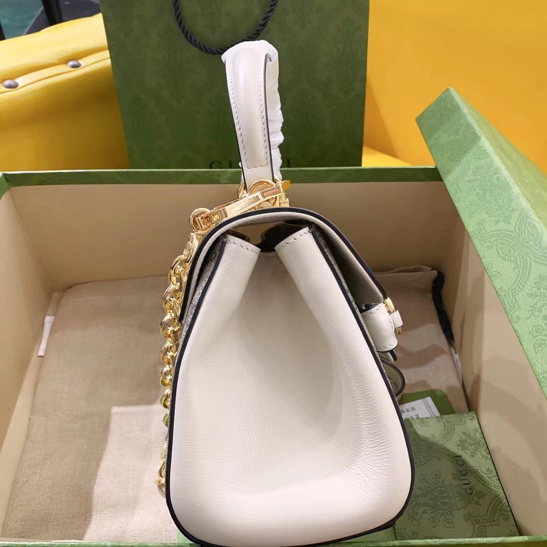 gg Horsebit 1955 Mini Bag White For Women, Women&#8217;s Bags 8.7in/22cm gg ‎703848 92TCK 9761