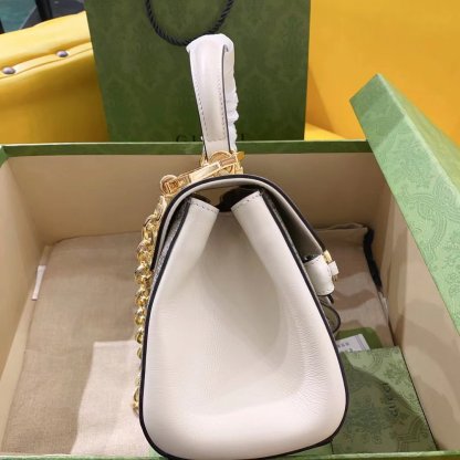 gg Horsebit 1955 Mini Bag White For Women, Women&#8217;s Bags 8.7in/22cm gg ‎703848 92TCK 9761