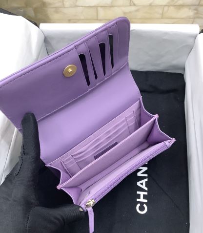 ChanelSpring And Summer 22C Violet For Women, Women&#8217;s Bags 6.1in/15.5cm