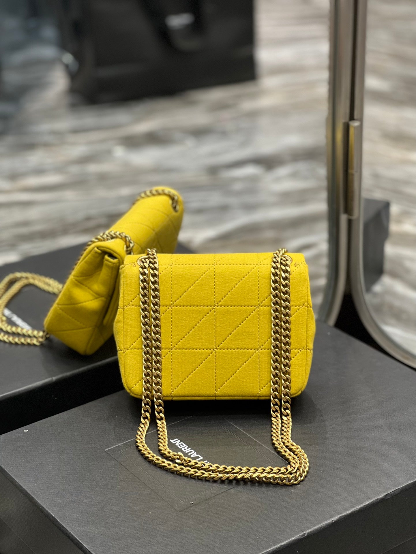YSSL Jamie Mini Chain Bag Yellow For Women, Women’s Bags 6.9in/17.5cm YSL
