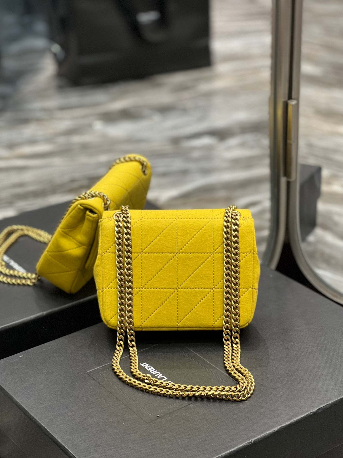 YSSL Jamie Mini Chain Bag Yellow For Women, Women’s Bags 6.9in/17.5cm YSL