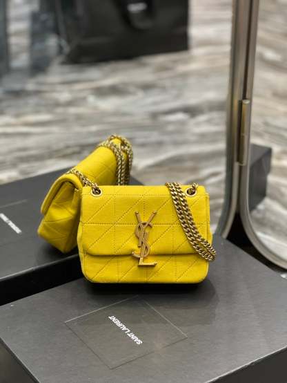 YSSL Jamie Mini Chain Bag Yellow For Women, Women’s Bags 6.9in/17.5cm YSL