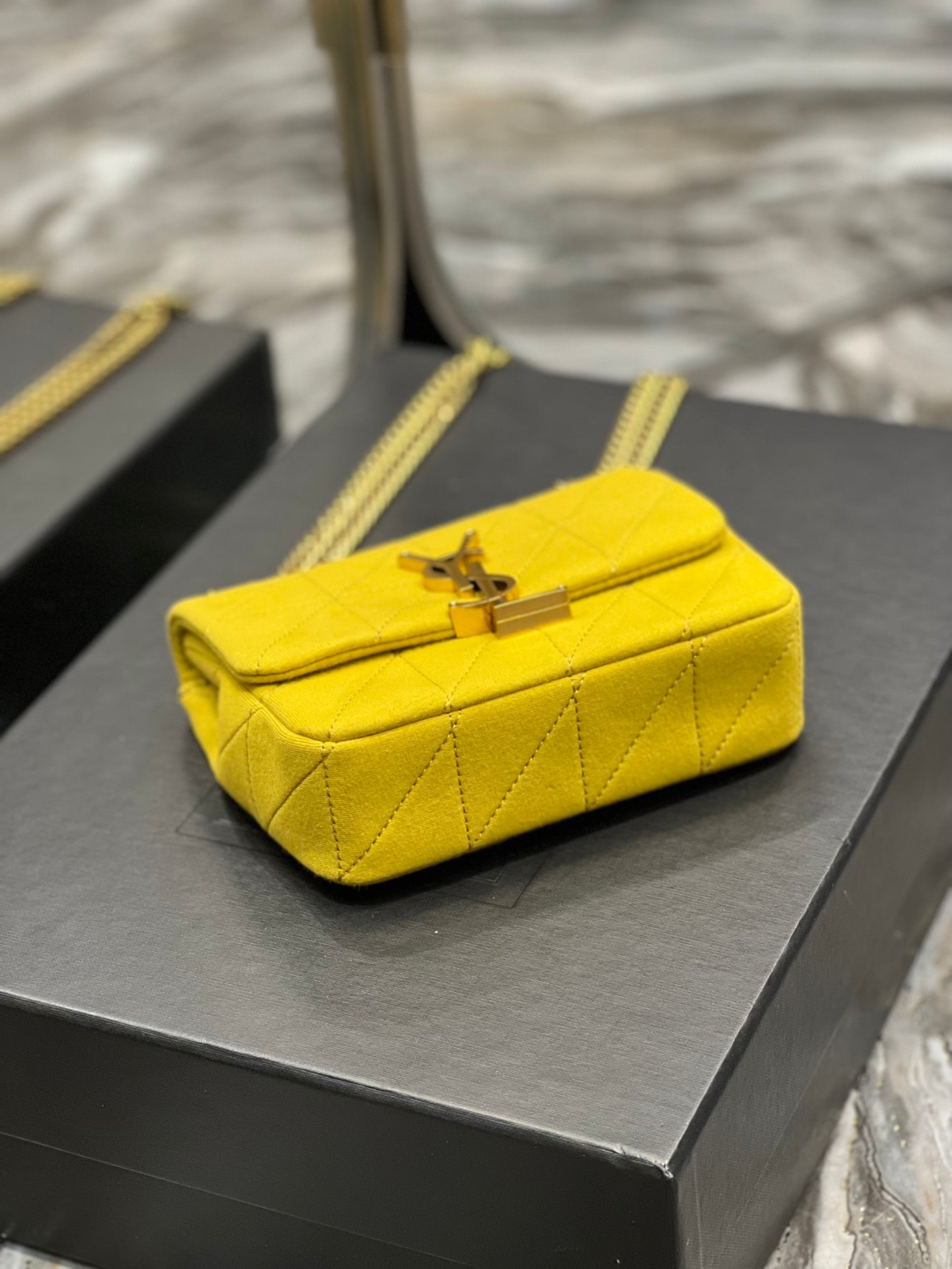 YSSL Jamie Mini Chain Bag Yellow For Women, Women’s Bags 6.9in/17.5cm YSL