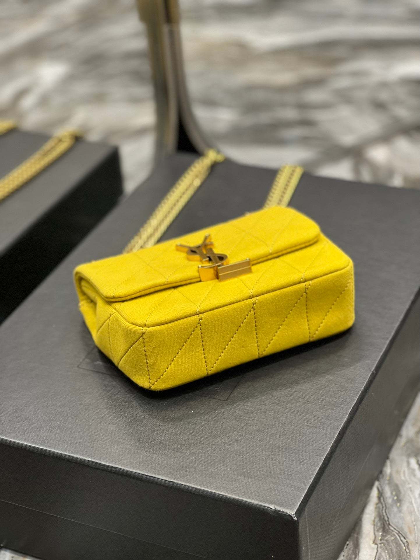 YSSL Jamie Mini Chain Bag Yellow For Women, Women’s Bags 6.9in/17.5cm YSL