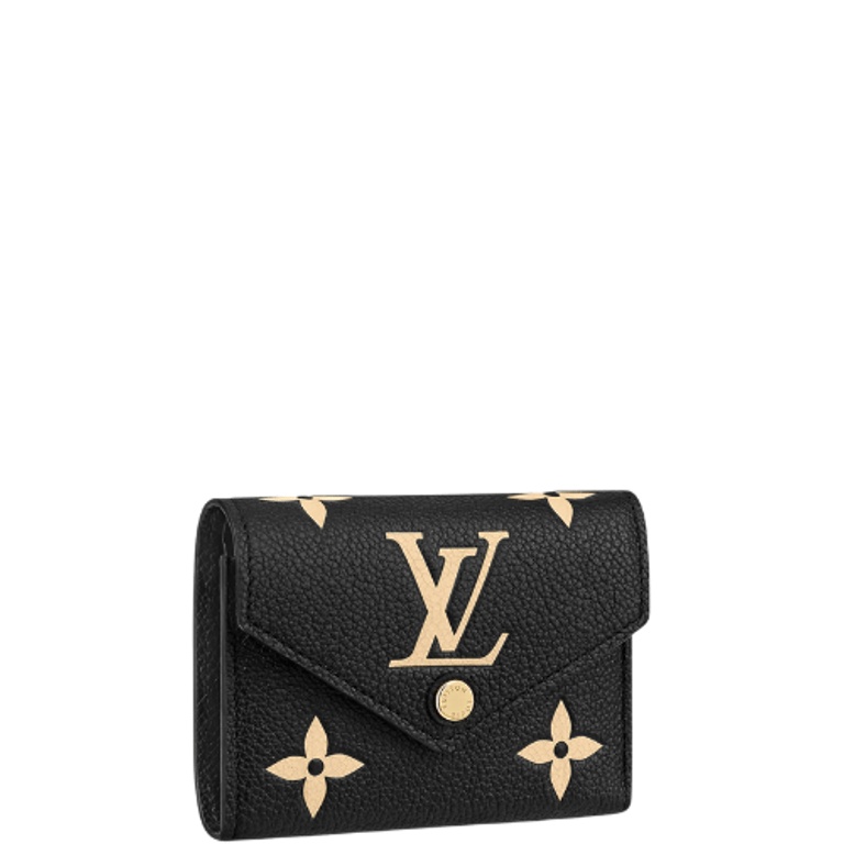 LOUIS VUITTON VICTORINE WALLET BLACK AND BEIGE 12CM M80968