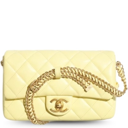 CHL SMALL FLAP BAG LIGHT YELLOW 8.3IN/21CM